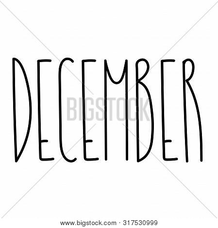 Seasonal Calendar Typography Template Text Lettering Month
