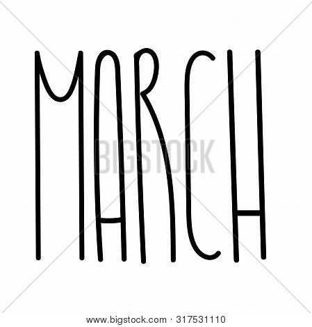 Seasonal Calendar Typography Template Text Lettering Month