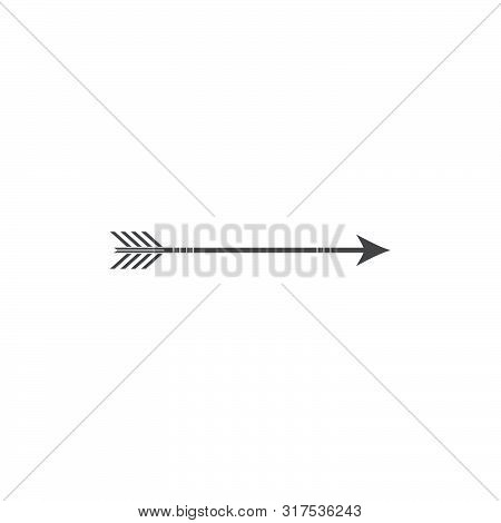 Archery Arrow Vector Icon Symbol Isolated On White Background