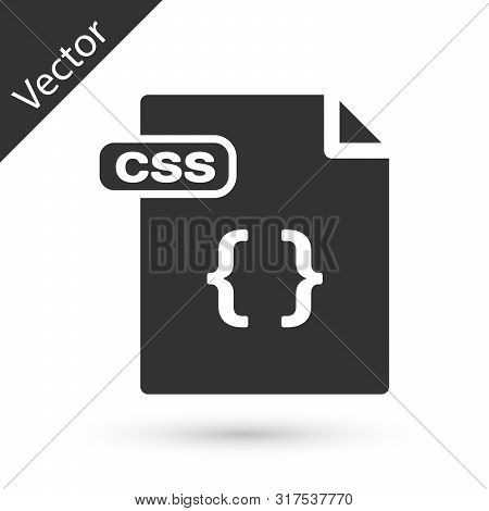 Grey Css File Document. Download Css Button Icon Isolated On White Background. Css File Symbol. Vect