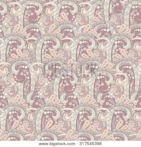 Wave Decorative Seamless Pattern. Violet Pink Decorative Element Background Stock Vector Illustratio