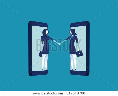 Business Coperation Agreement, Vector Business Illustration. Flat Character Business Style Design