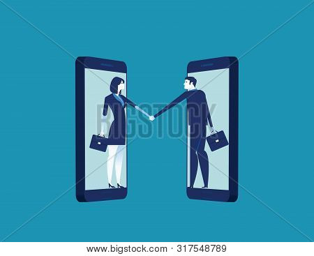 Business Coperation Agreement, Vector Business Illustration. Flat Character Business Style Design
