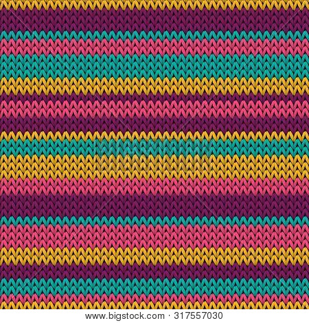 Stylish Horizontal Stripes Knit Texture Geometric Seamless Pattern. Pullover Knit Tricot  Fabric Pri
