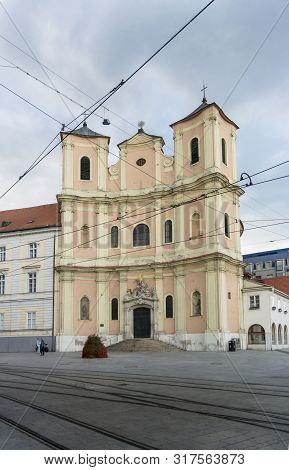 Bratislava, Slovakia, September 2016 - Old Cathedral Of Saint John Of Matha And Saint Felix Of Valoi