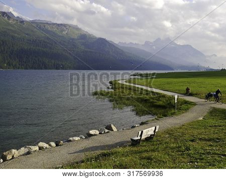 10 August 2019-silvaplana-suisse-view Of The Lake Of Silvaplana