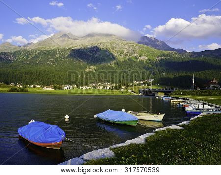 10 August 2019-silvaplana-suisse-view Of The Lake Of Silvaplana
