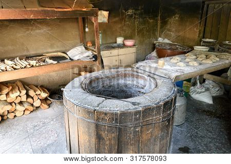 Old Folk Way Of Baking Traditional Georgian Bread - Shotis Puri, Bread Of Georgian Warriors