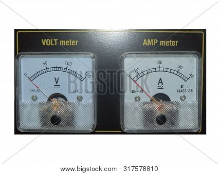 Ammeter, Voltmeter. Measuring Electrical Appliance. Ammeter And Voltmeter Scale.