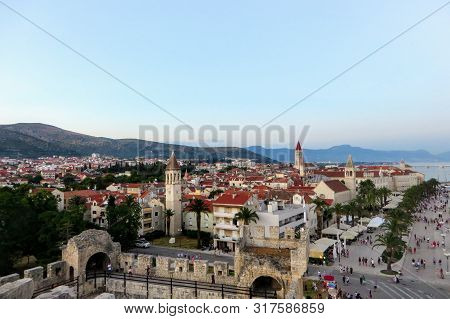 An Awesome And Interesting Full View Of The Town Of Trogir From Tower Kamerlengo, Outside Of Split, 