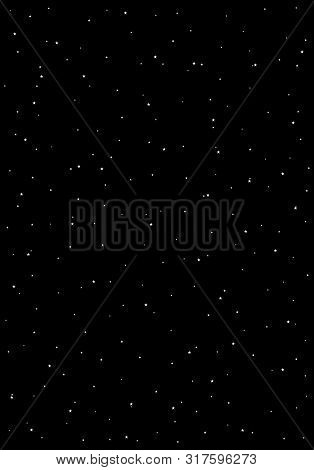 Huge Clusters Of Stars In The Dark Sky. Black Background. Vector Illustration.