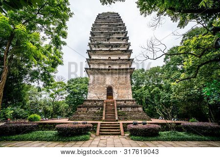 Lingbao Pagoda In Leshan Giant Buddha Scenic Park In Leshan Sichuan China