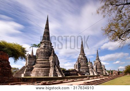 Wat Phra Si Sanphet temple in Ayutthaya Historical Park, a UNESCO world heritage site, Thailand