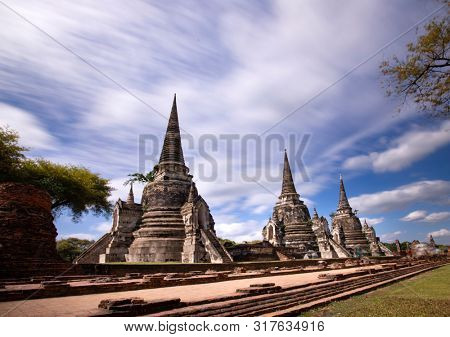 Wat Phra Si Sanphet temple in Ayutthaya Historical Park, a UNESCO world heritage site, Thailand