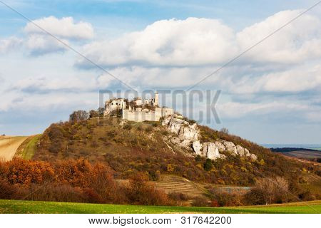 Falkenstein Castle in autumn, Austria