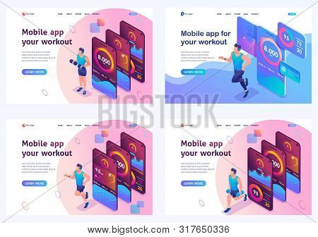 Set Isometric Landing Pages, Concepts Of Using A Mobile Application To Track Individual Athlete Trai