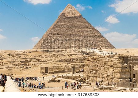 The Pyramid Of Khafre The Second Largest Of The Pyramids Of Giza, Egypt - April 19, 2019