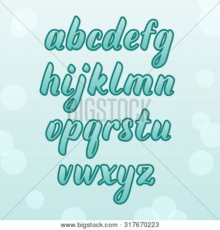 Modern Lower Case Font On Texture Background, Hand-drawn Alphabet, Calligraphic Letters, Universal L