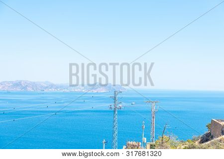 Battery Castillitos, Spain - April 13, 2019 Abandoned Military Constructions Located In The Hills Ne