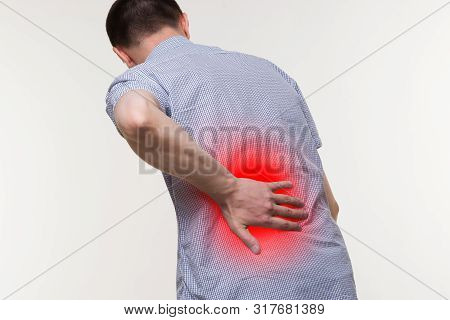Back Pain, Kidney Inflammation, Man Suffering From Backache
