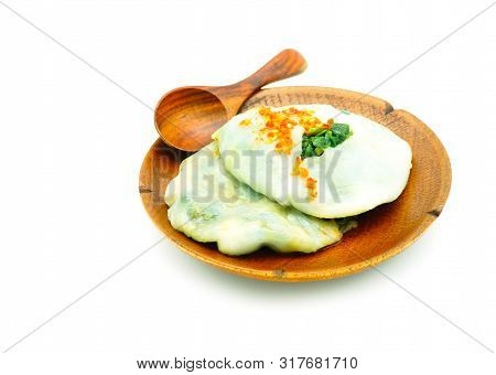 Freshly Baked Guichai, Chinese Dumpling Made From Flour And Vegetable Isolated On White Background