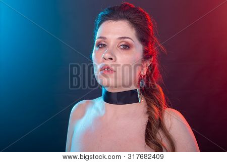 Halloween, Holidays And Carnival Concept - Vamp Woman In Gothic Style.
