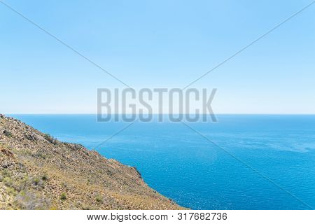 Battery Castillitos, Spain - April 13, 2019 Abandoned Military Constructions Located In The Hills Ne