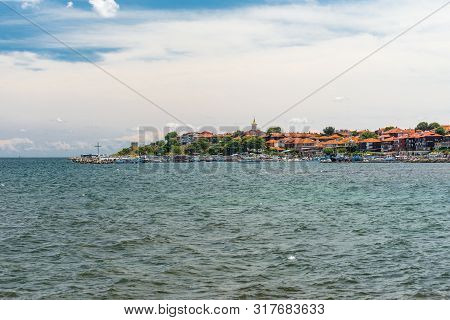 Nessebar, Bulgaria July 15, 2019. Historic Buildings In The Ancient City Of Nessebar In Bulgaria. Ne