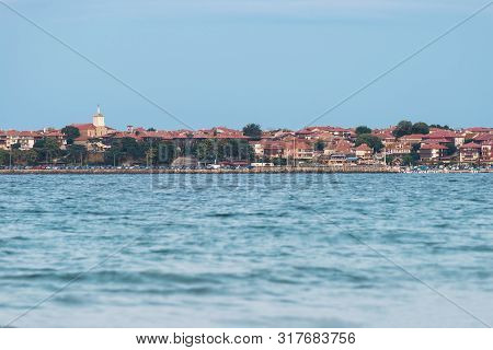 Nessebar, Bulgaria July 15, 2019. Historic Buildings In The Ancient City Of Nessebar In Bulgaria. Ne