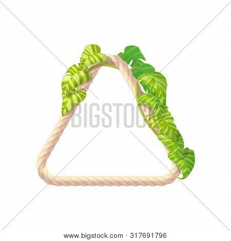 Vector Tropical Frame Clip Art. Geometric Floral Pattern