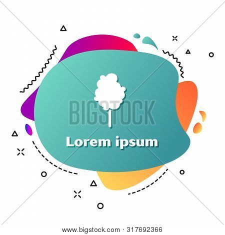 White Cotton Candy Icon Isolated On White Background. Abstract Banner With Liquid Shapes. Vector Ill