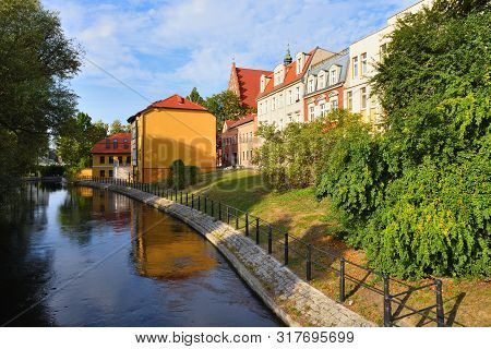 Bydgoszcz Poland - August 15, 2019: Historic City Center On The Mill (mlynska) Island With The Old T