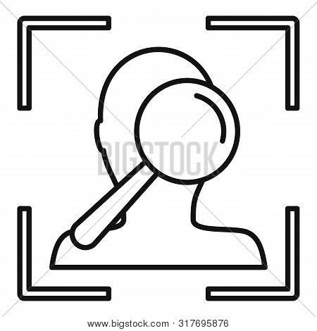 Search Face Scan Icon. Outline Search Face Scan Vector Icon For Web Design Isolated On White Backgro