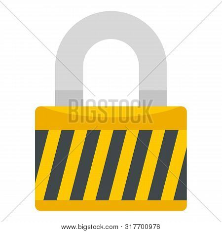 Warehouse Padlock Icon. Flat Illustration Of Warehouse Padlock Vector Icon For Web Design