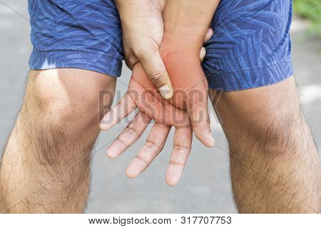 Hand Muscle Pain White Background Hand Injury