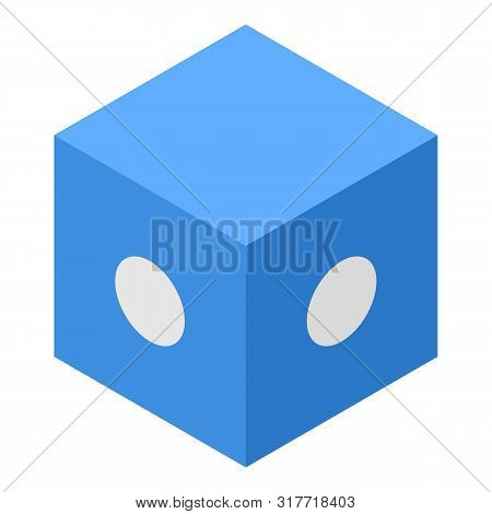 Blue Dotted Cube Icon. Isometric Of Blue Dotted Cube Vector Icon For Web Design Isolated On White Ba
