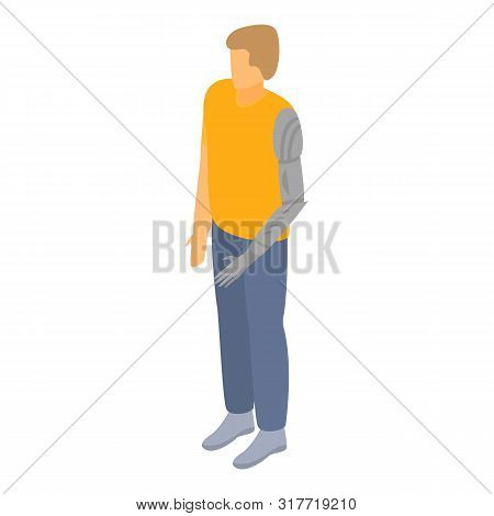 Artificial Hand Limbs Icon. Isometric Of Artificial Hand Limbs Vector Icon For Web Design Isolated O