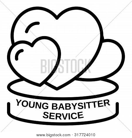Young Babysitter Service Icon. Outline Young Babysitter Service Vector Icon For Web Design Isolated 