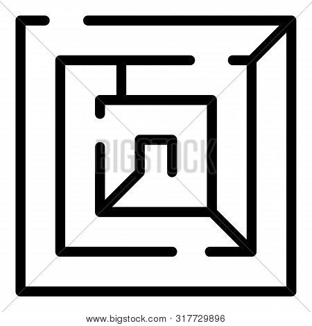 Square Labyrint Icon. Outline Square Labyrint Vector Icon For Web Design Isolated On White Backgroun