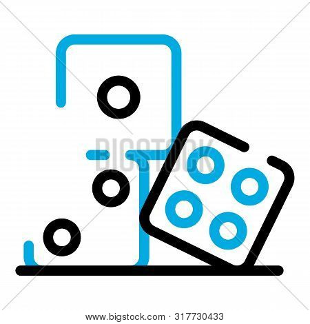 Dice Cubes Icon. Outline Dice Cubes Vector Icon For Web Design Isolated On White Background