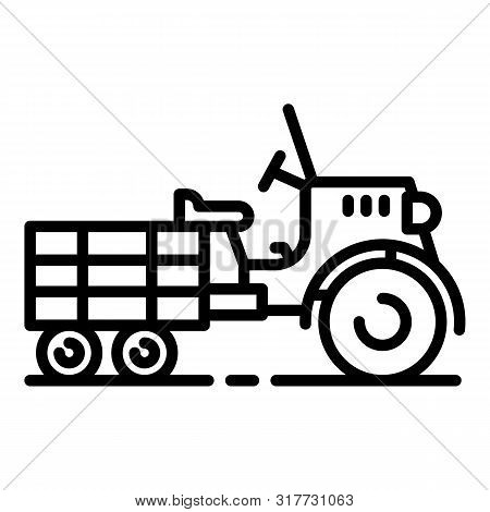 Walk-behind Tractor Icon. Outline Walk-behind Tractor Vector Icon For Web Design Isolated On White B