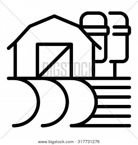 Farm Hambar Icon. Outline Farm Hambar Vector Icon For Web Design Isolated On White Background