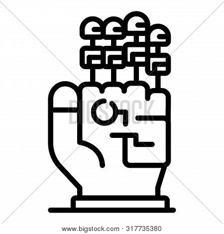 Four Finger Prostheses Icon. Outline Four Finger Prostheses Vector Icon For Web Design Isolated On W