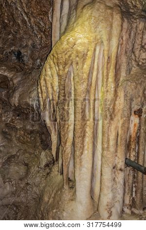 Han-sur-lesse, Belgium - June 25, 2019: Grottes-de-han 20 Of 36. Subterranean Pictures Of Stalagmite