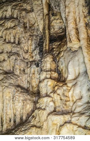 Han-sur-lesse, Belgium - June 25, 2019: Grottes-de-han 22 Of 36. Subterranean Pictures Of Stalagmite
