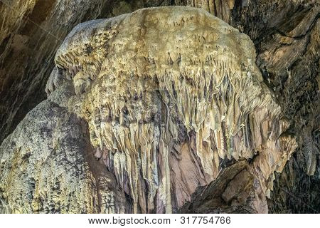 Han-sur-lesse, Belgium - June 25, 2019: Grottes-de-han 26 Of 36. Subterranean Pictures Of Stalagmite