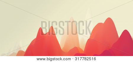 Seabed Landscape With Seamounts. Vector Illustration For Design.