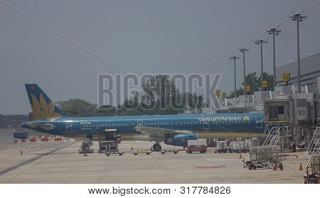 Airplane Taxiing On Runway Of Changi Airport