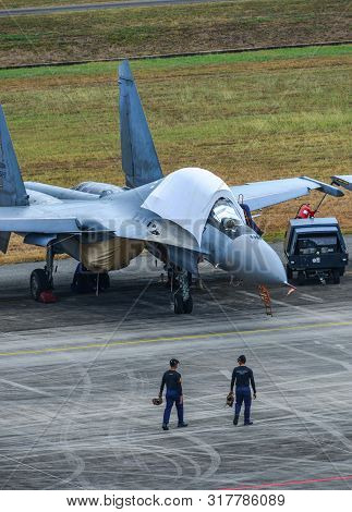 Military Aircraft Docking At The Airport
