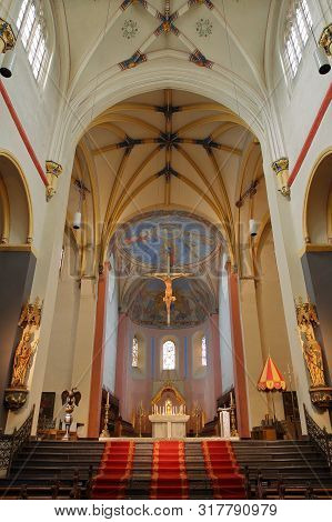 Maastricht, Netherlands - August 03, 2019: The Colorful Interior Of The Basilica Of Saint Servatius,